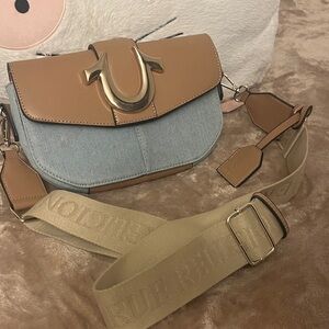 Two-Tone Tan and Blue Women's Bag